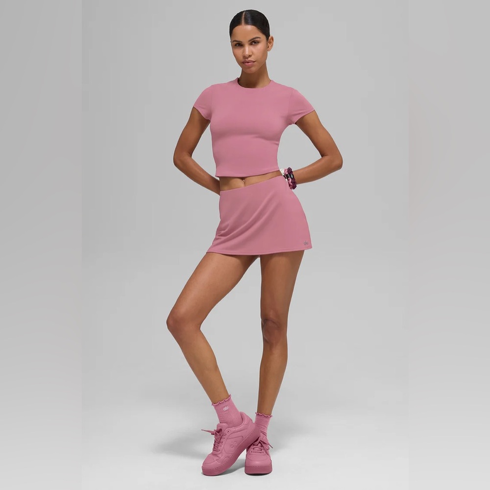 ALO YOGA | ✨NEW✨ ALO Softsculpt Precision Short Sleeve Top in Pink Wild Rose - Picture 5 of 7